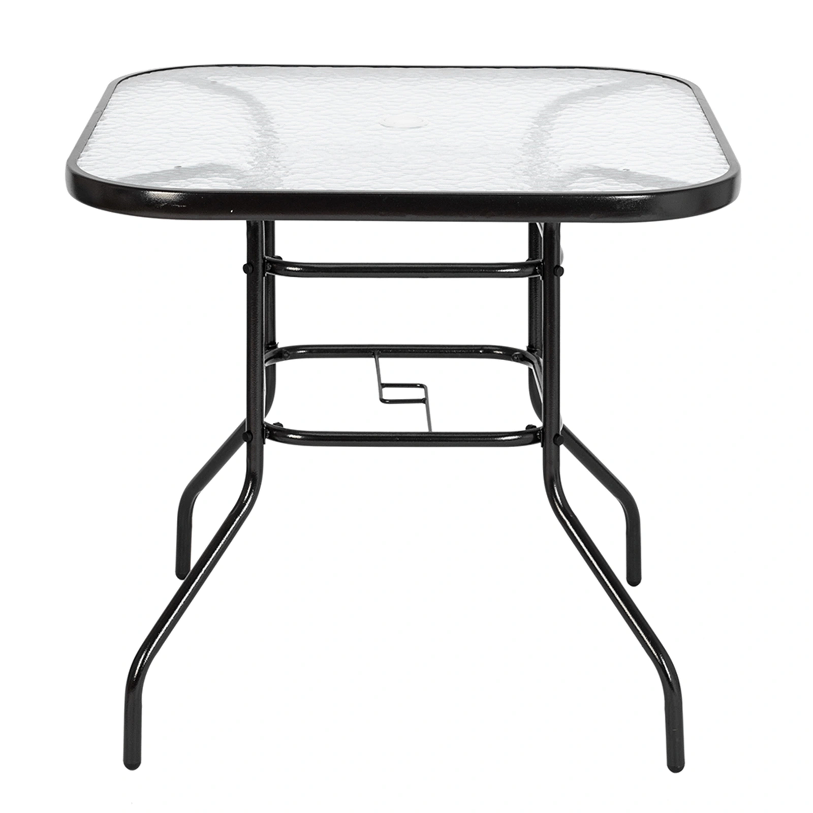 Square Outdoor Dining Table - Toughened Glass Patio Garden Table for Backyard