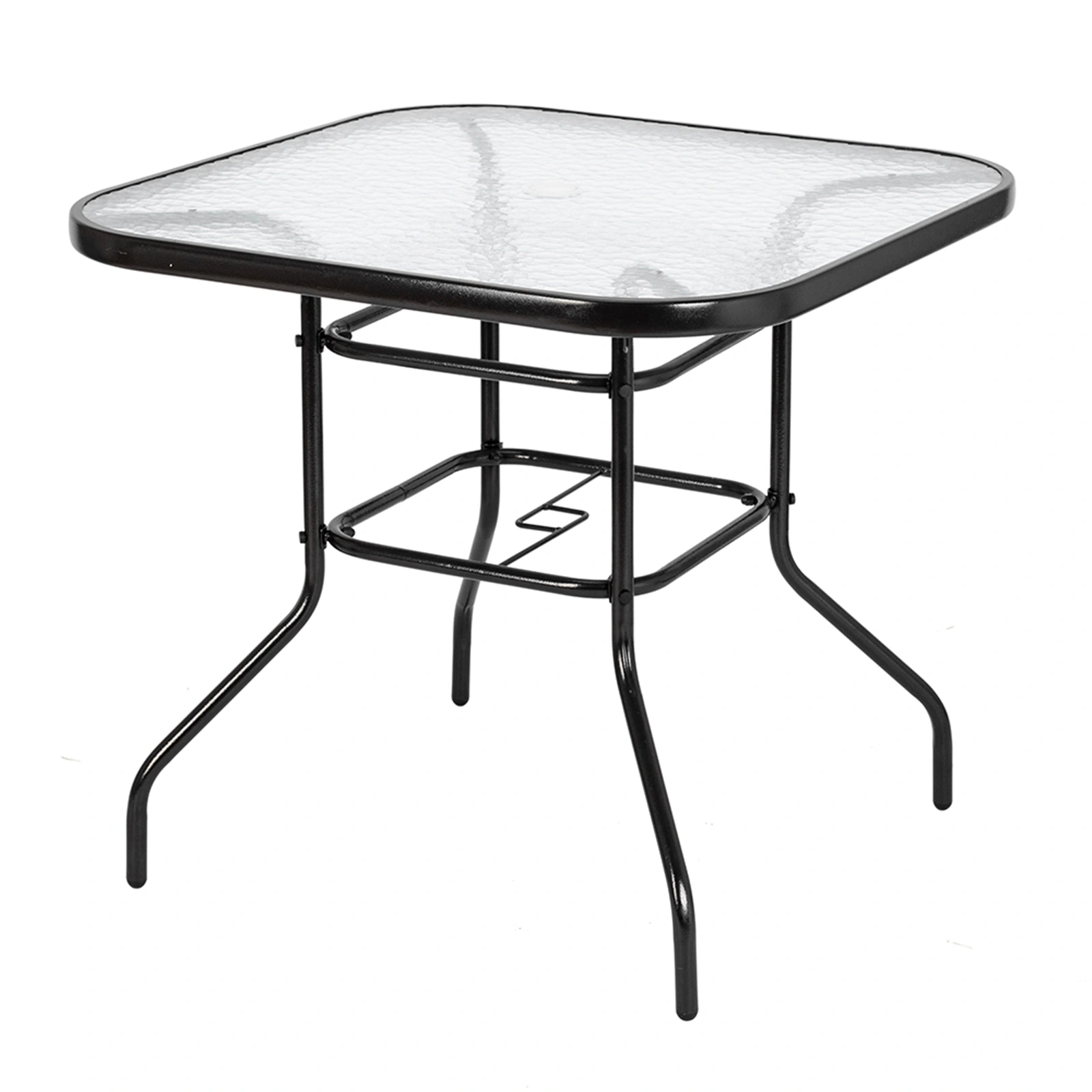 Square Outdoor Dining Table - Toughened Glass Patio Garden Table for Backyard view 2
