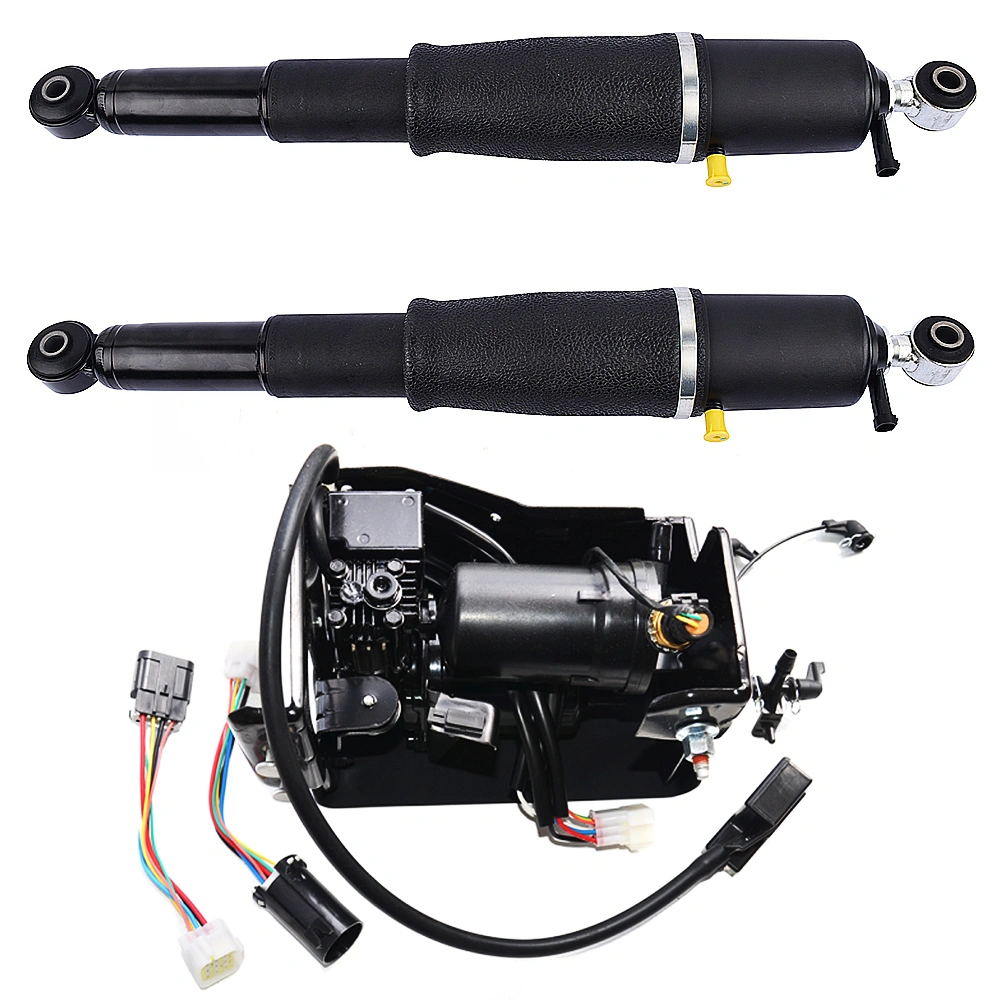 Pair Rear Air Suspension Shocks + Compressor Pump for Cadillac Escalade Chevy Avalanche Suburban 1500 Tahoe GMC Yukon 2001-2013 25979391 19300046 19299545 view 3