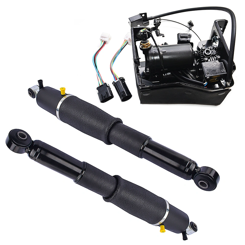 Pair Rear Air Suspension Shocks + Compressor Pump for Cadillac Escalade Chevy Avalanche Suburban 1500 Tahoe GMC Yukon 2001-2013 25979391 19300046 19299545 view 5