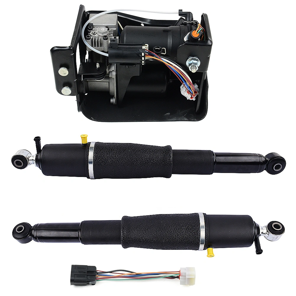 Pair Rear Air Suspension Shocks + Compressor Pump for Cadillac Escalade Chevy Avalanche Suburban 1500 Tahoe GMC Yukon 2001-2013 25979391 19300046 19299545 view 7