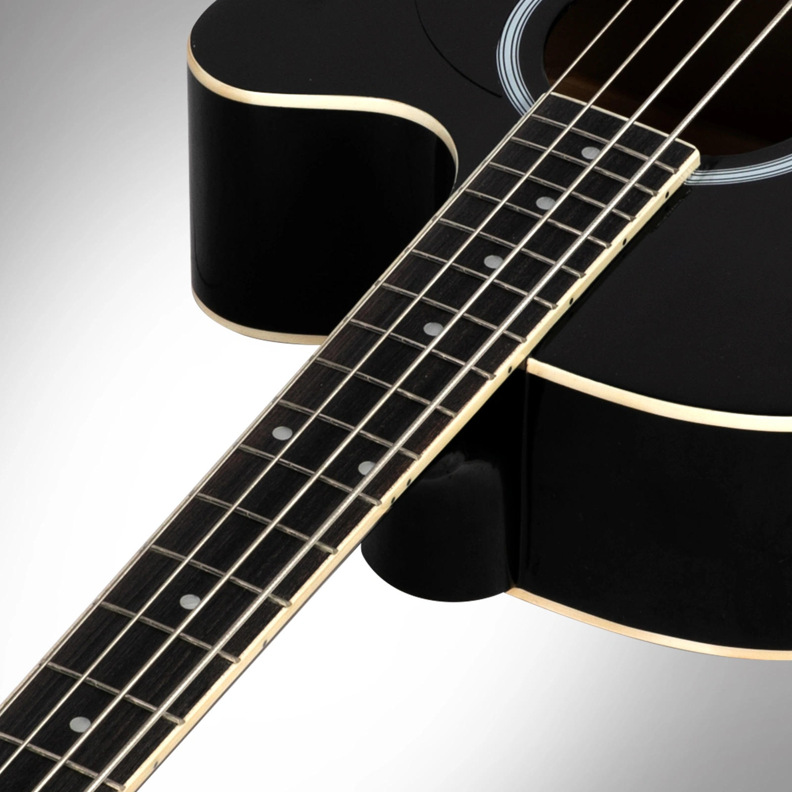 GMB101 4-String Electric Acoustic Bass Guitar, 4-Band EQ, Black - Includes EQ-7545R Preamp System view 12