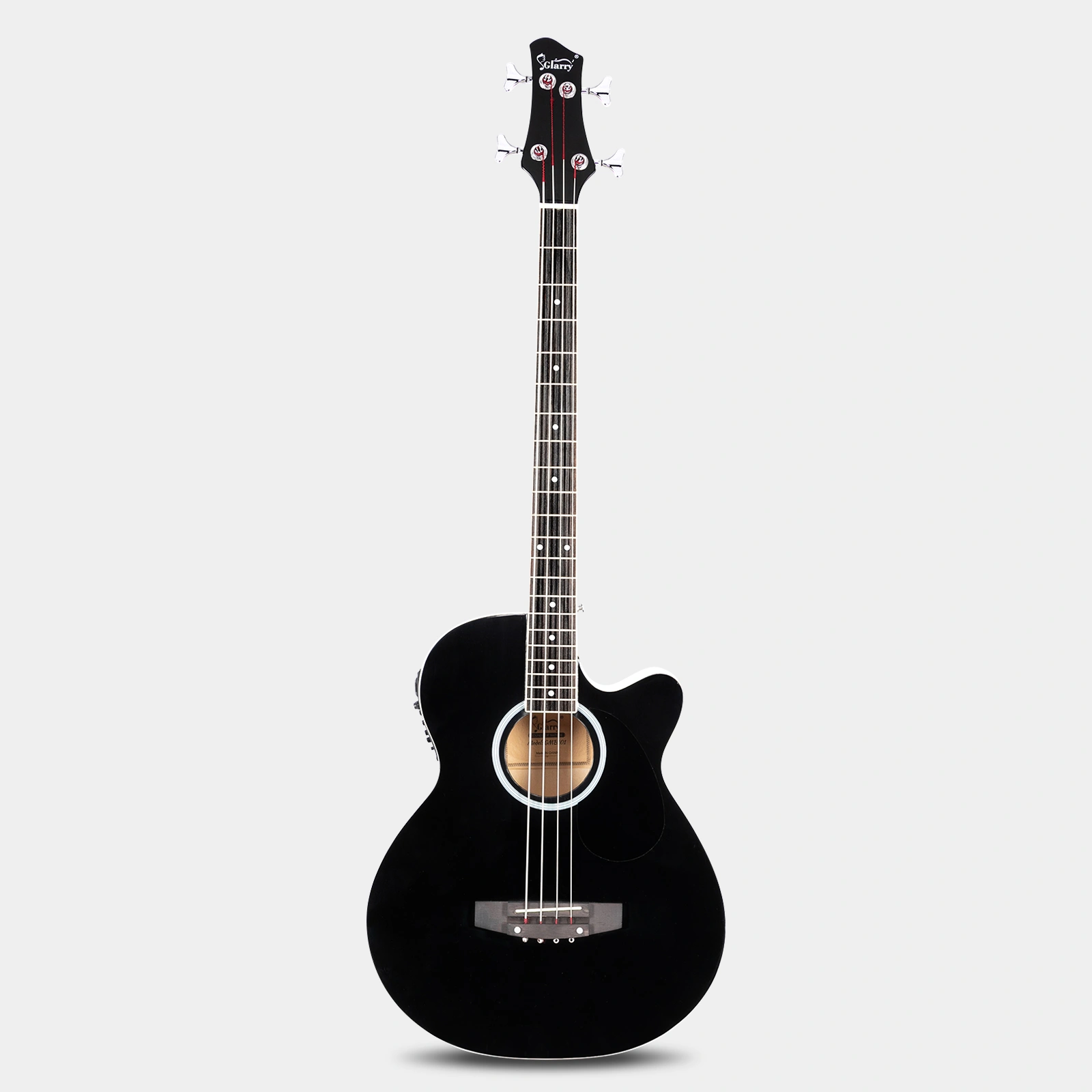 GMB101 4-String Electric Acoustic Bass Guitar, 4-Band EQ, Black - Includes EQ-7545R Preamp System view 2