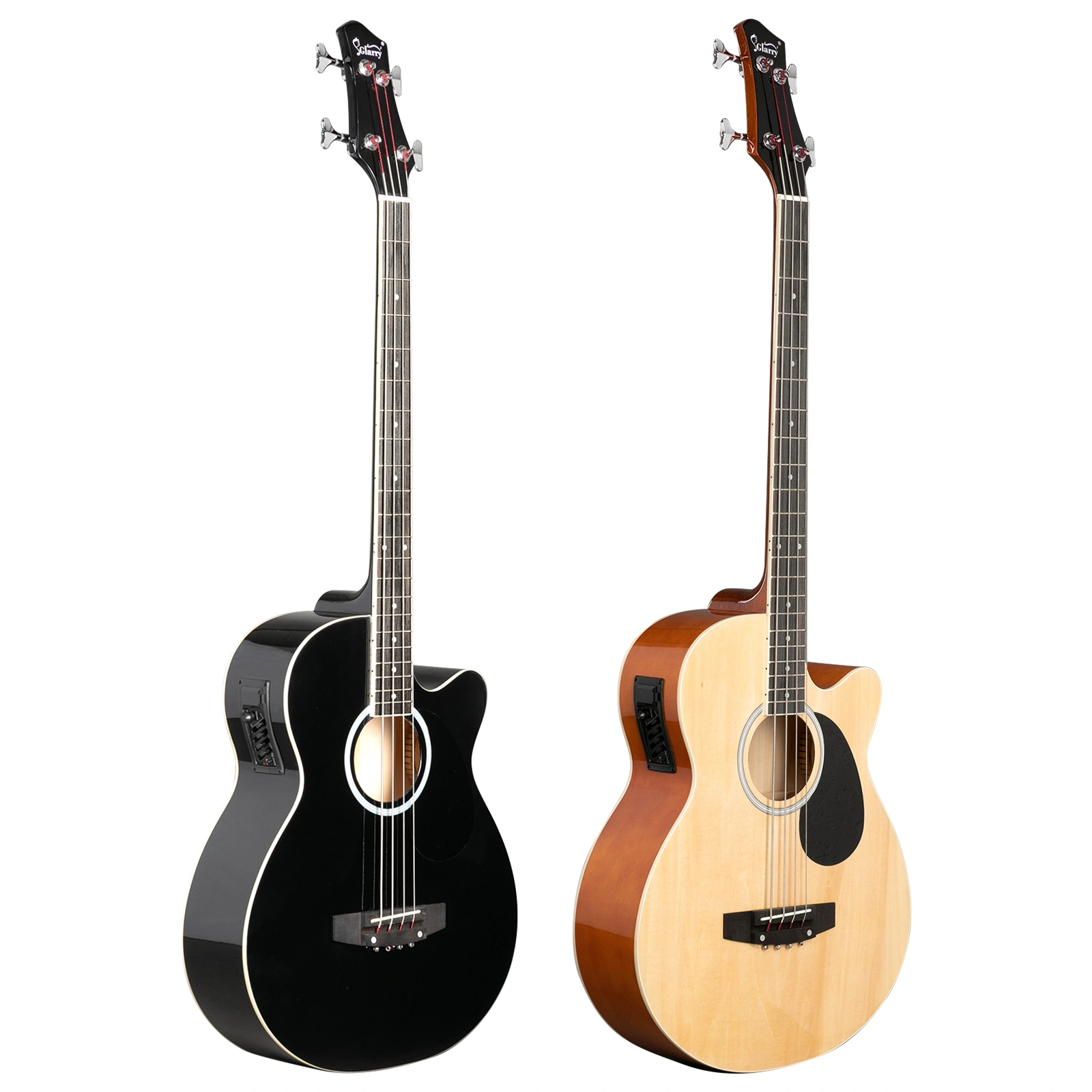 GMB101 4-String Electric Acoustic Bass Guitar, 4-Band EQ, Black - Includes EQ-7545R Preamp System view 21