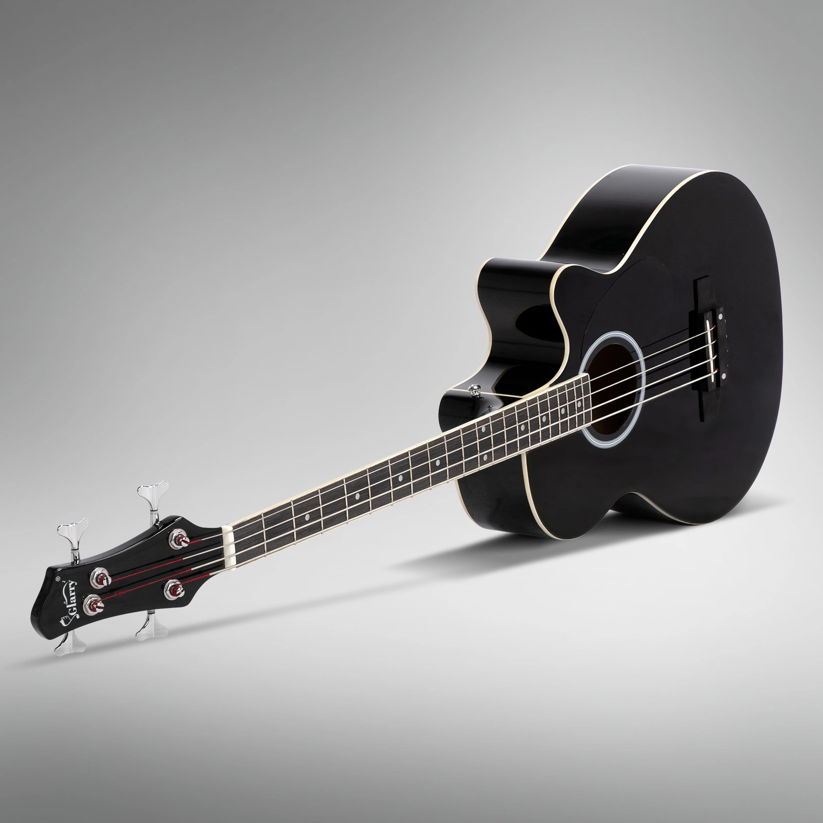 GMB101 4-String Electric Acoustic Bass Guitar, 4-Band EQ, Black - Includes EQ-7545R Preamp System view 6