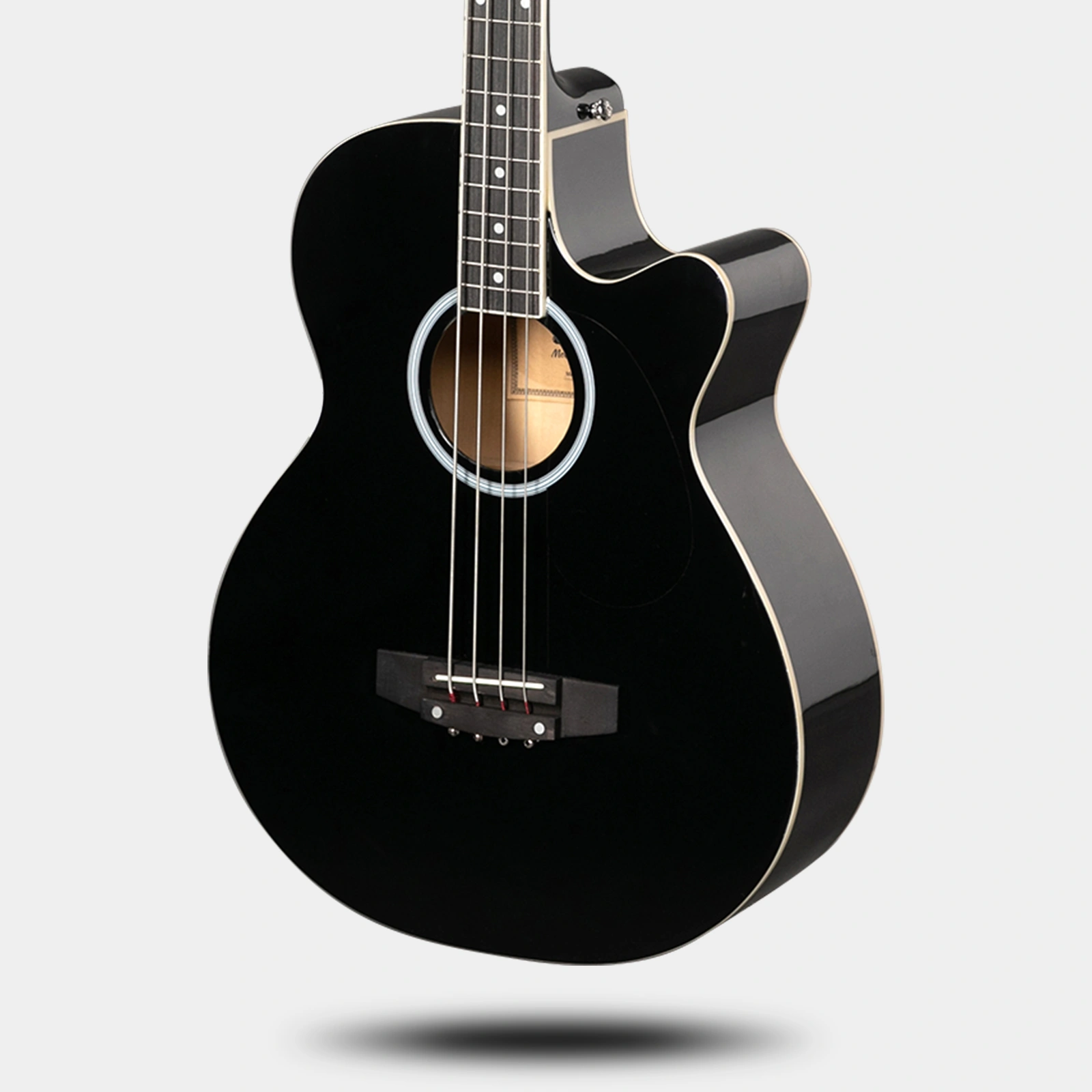 GMB101 4-String Electric Acoustic Bass Guitar, 4-Band EQ, Black - Includes EQ-7545R Preamp System view 8