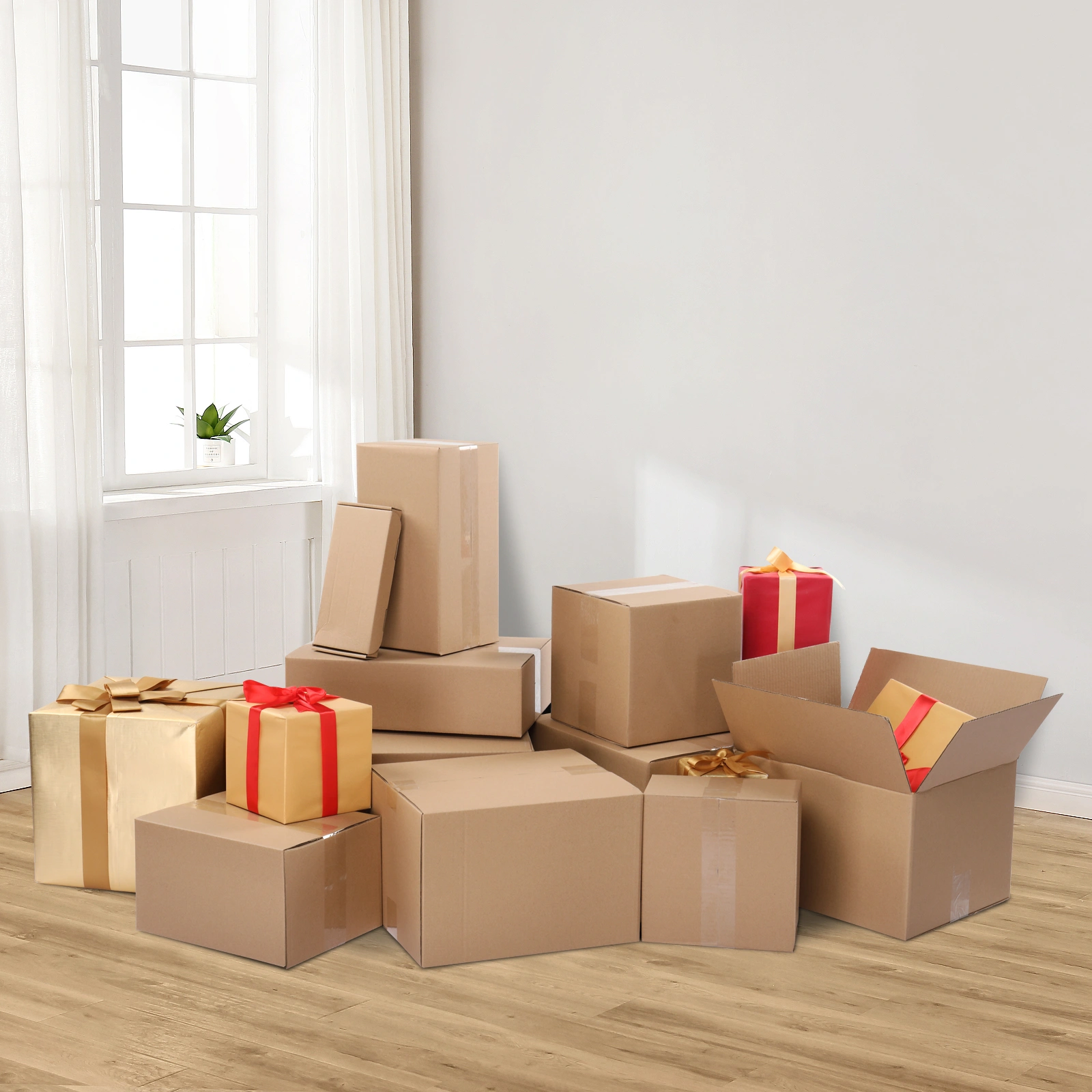 50pcs Corrugated Cardboard Boxes 10x8x6 Inch Kraft Color 3mm Thick Shipping Mailer Boxes 25.4x20.3x15.2cm view 24