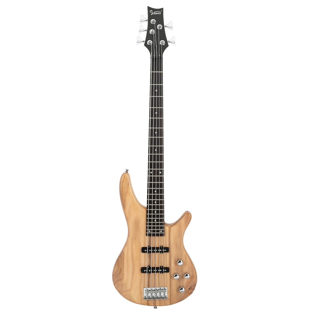 GIB 5 String Electric Bass Guitar Full Size Burlywood w/ Bag Strap Picks Tools