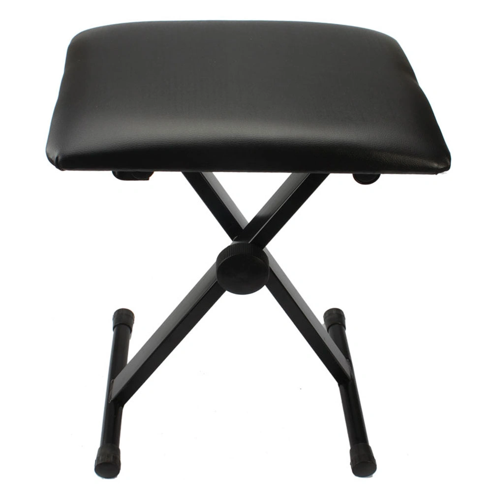Adjustable Folding Piano Bench Stool Seat, Black Height-Adjustable Keyboard Stool for Music Practice