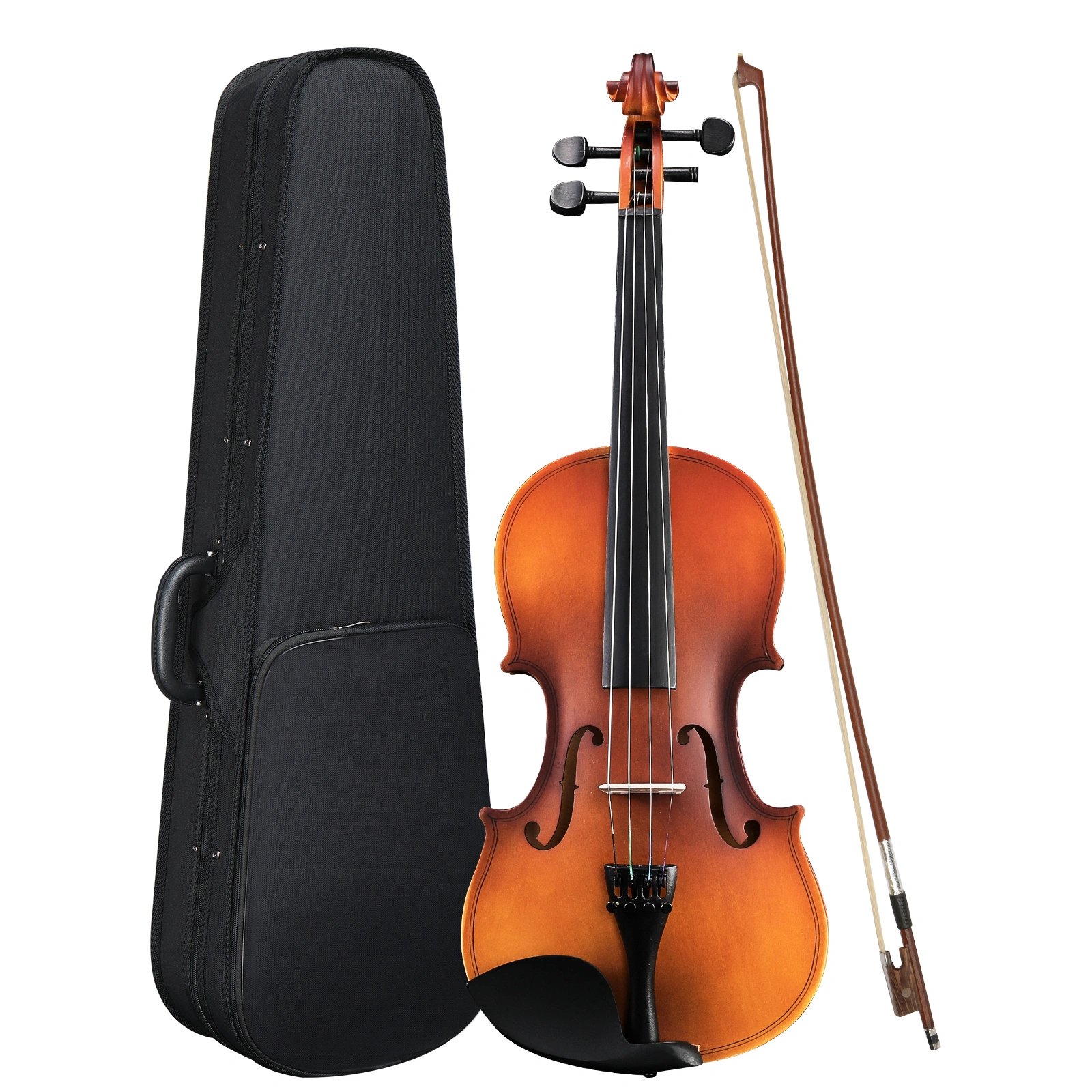 4/4 Acoustic Violin Full Size Set - Case, Bow, Rosin, Tuner, Shoulder Rest, Strings Included
