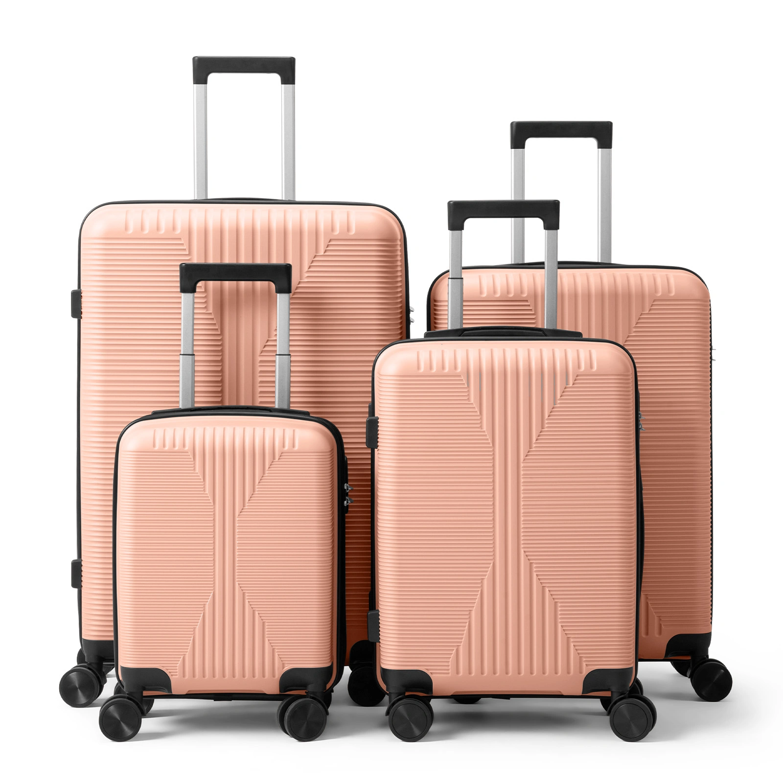 TSA Lock Hard Shell Spinner Suitcase 4-in-1 PP Luggage Set 16/20/24/28in Available, Pink
