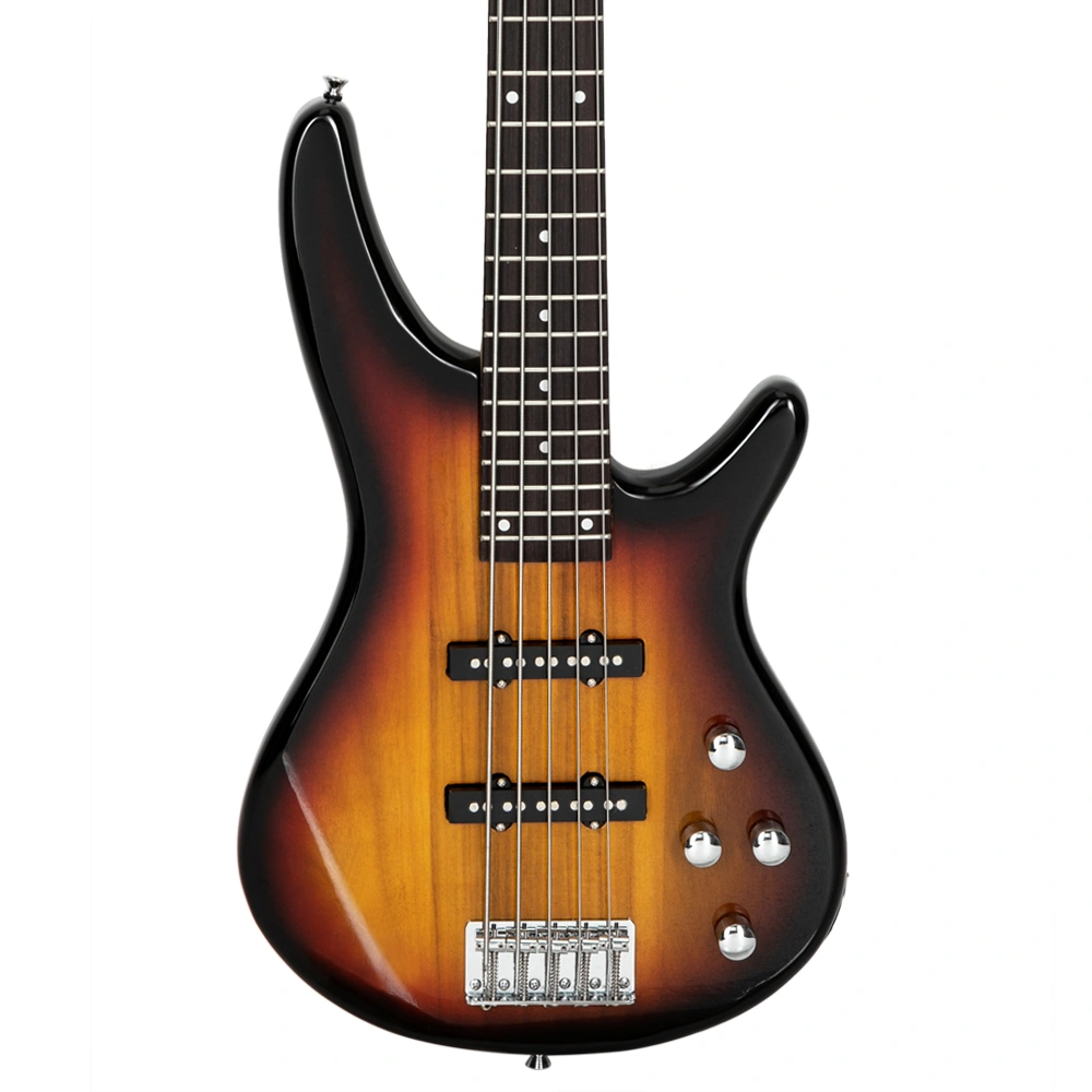 GIB 5-String Full-Size Electric Bass Guitar SS Pickups Amp Kit Sunset Color for Experienced Players view 10
