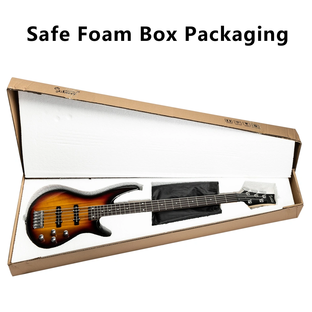 GIB 5-String Full-Size Electric Bass Guitar SS Pickups Amp Kit Sunset Color for Experienced Players view 16