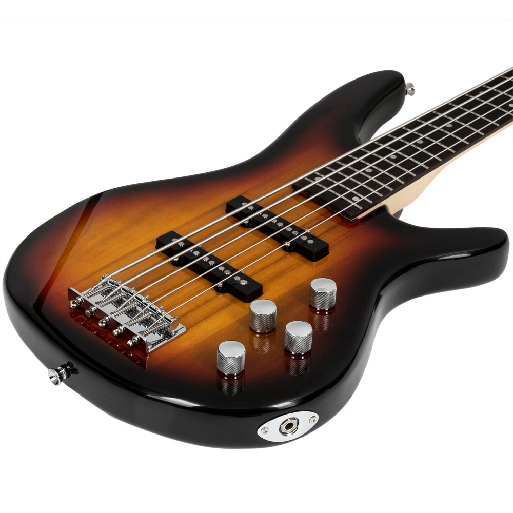 GIB 5-String Full-Size Electric Bass Guitar SS Pickups Amp Kit Sunset Color for Experienced Players view 18