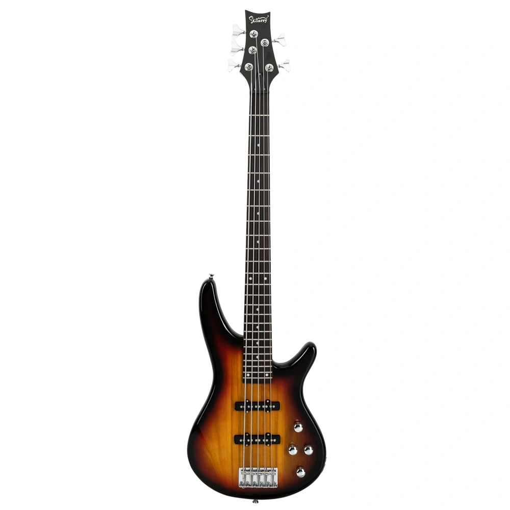 GIB 5-String Full-Size Electric Bass Guitar SS Pickups Amp Kit Sunset Color for Experienced Players view 2