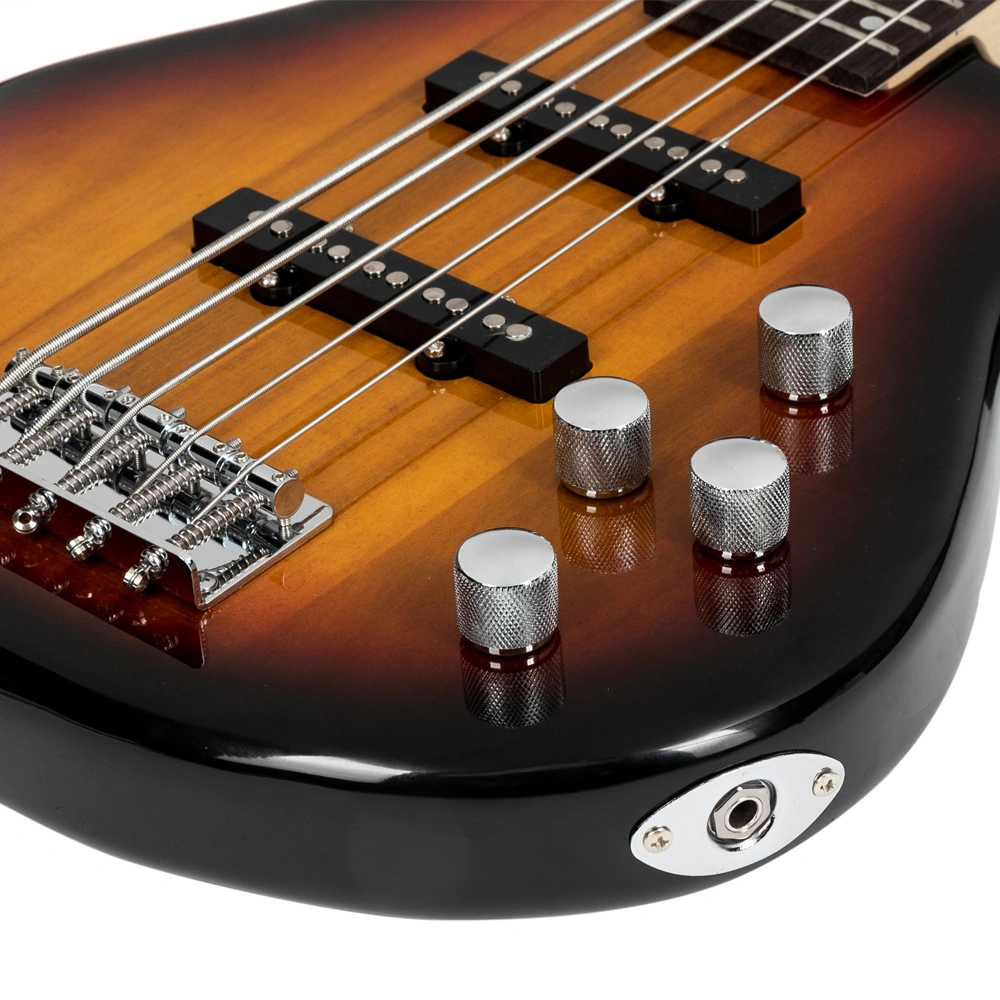 GIB 5-String Full-Size Electric Bass Guitar SS Pickups Amp Kit Sunset Color for Experienced Players view 20