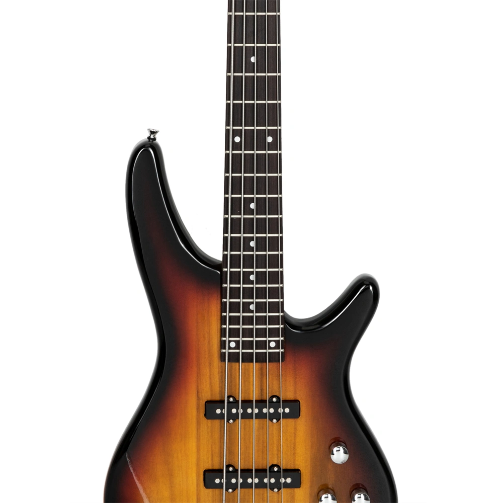 GIB 5-String Full-Size Electric Bass Guitar SS Pickups Amp Kit Sunset Color for Experienced Players view 7
