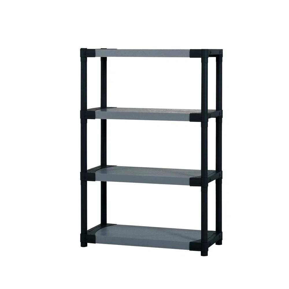 42" Plastic Resin 4-Tier Shelving Unit, 54"H x 16"D, 700lbs Total Capacity Heavy Duty Storage Rack