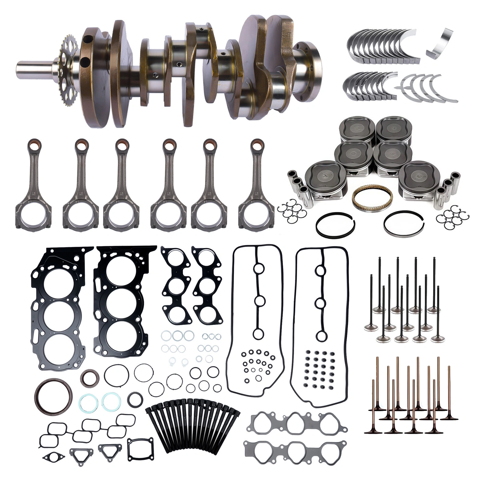 Engine Rebuild Kit for Toyota 4Runner FJ Cruiser 4.0L V6 | Crankshaft Pistons Rods Complete Gasket Set