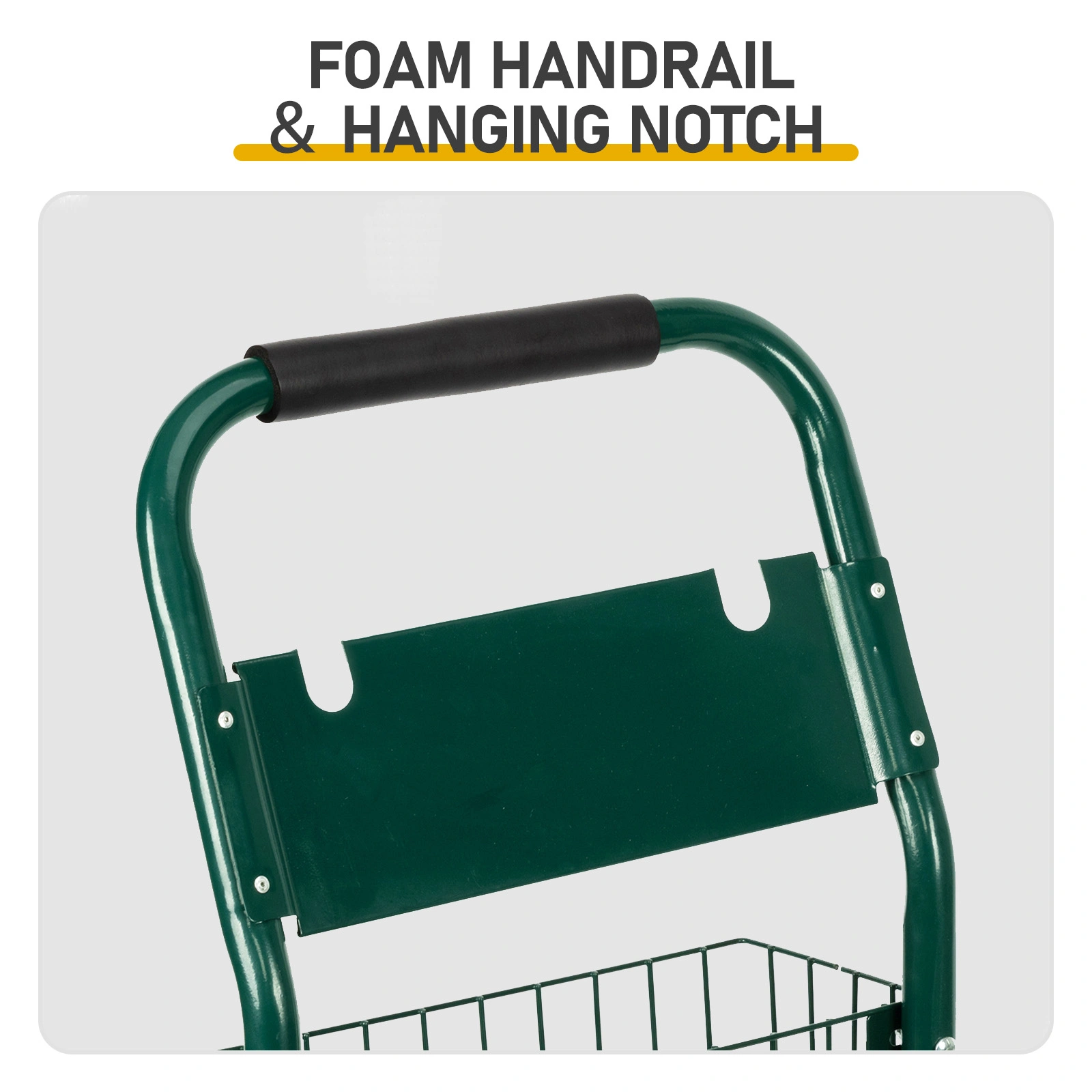 Dark Green Iron 4-Wheel Pipe Truck Cart, Heavy-Duty Non-Inflatable Tire Hand Truck for Industrial Material Transport view 12