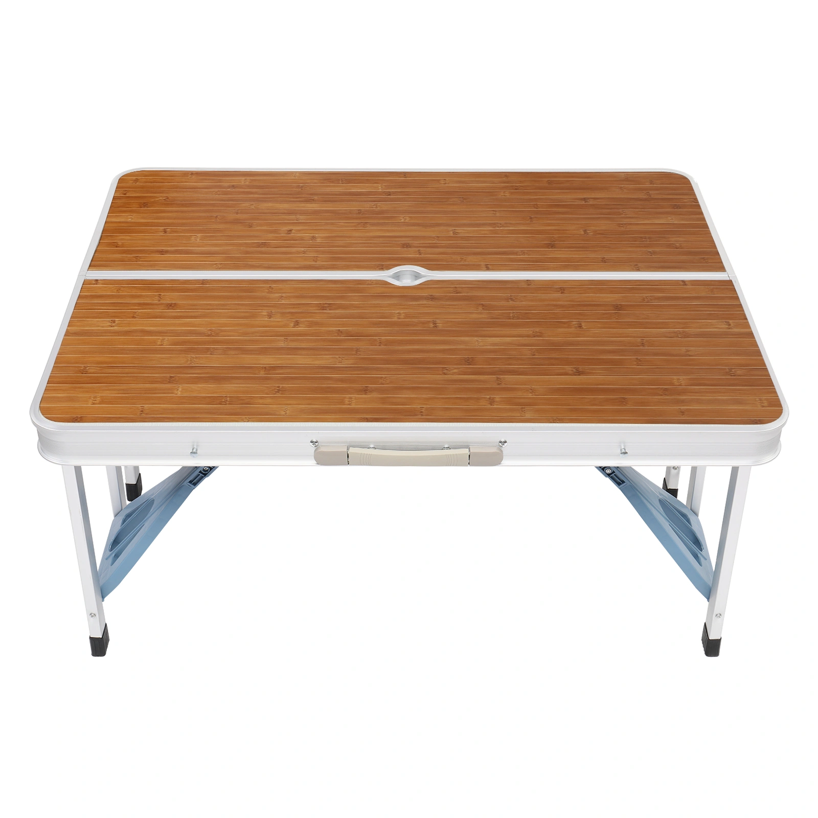 Aluminum Alloy Camping Table and Chairs Set, 136x85.5x67cm, Wood Grain Finish, 50kg Capacity, Portable One-Piece Outdoor Furniture view 13