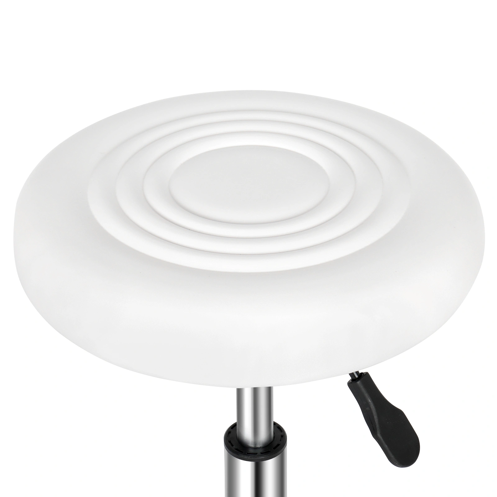 Round Stool with Lines Design - Modern Rotation Bar Stool, White view 6