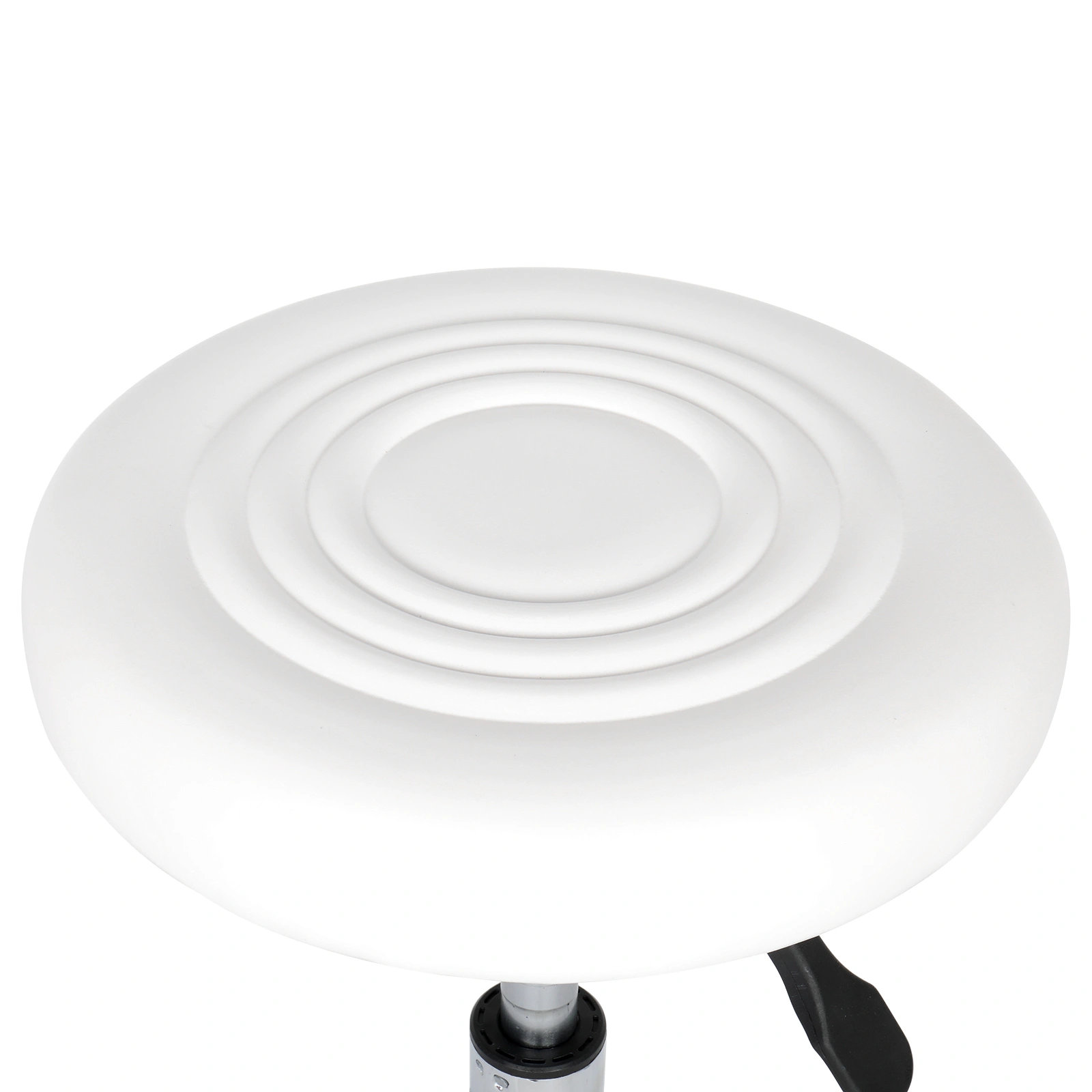 Round Stool with Lines Design - Modern Rotation Bar Stool, White view 7