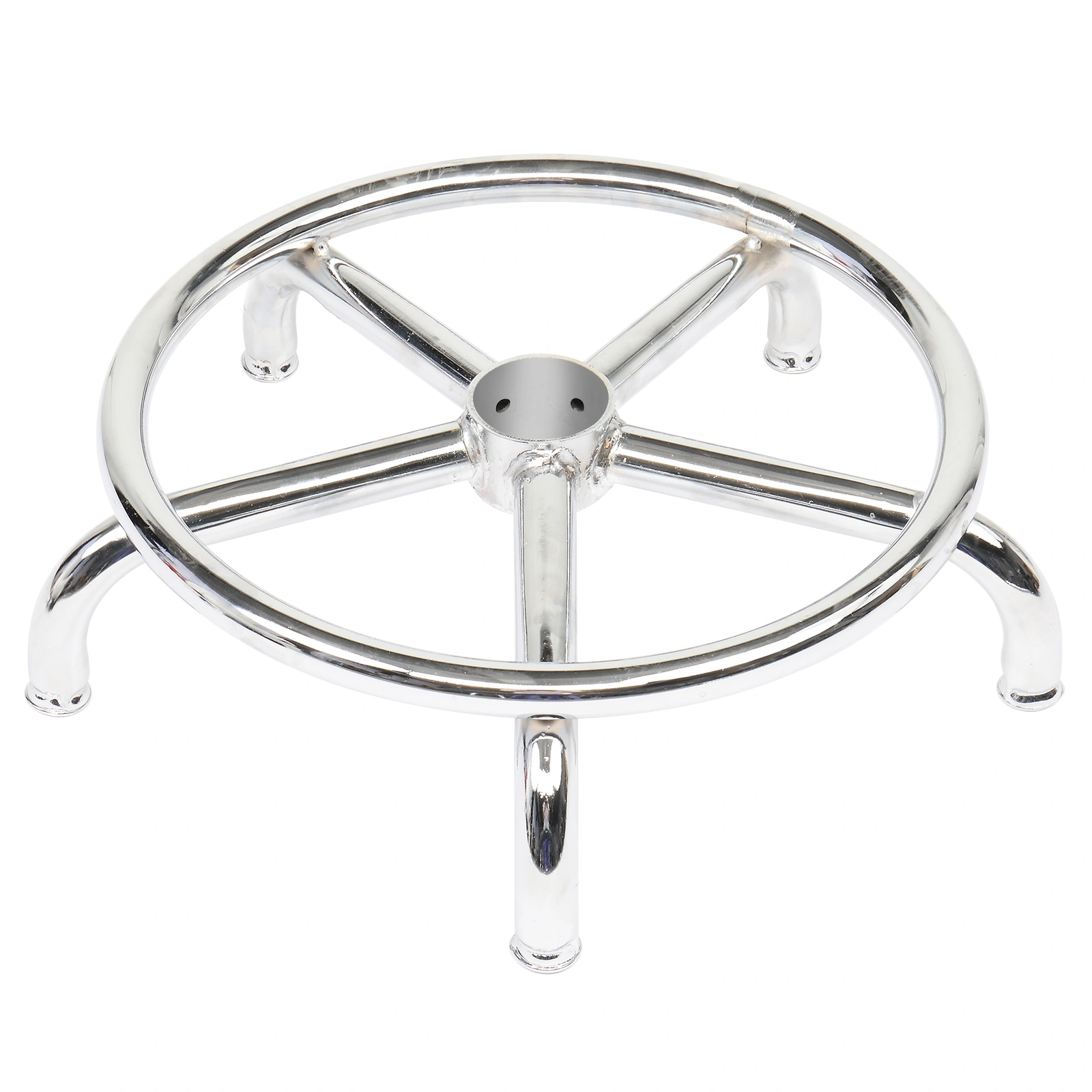 Round Stool with Lines Design - Modern Rotation Bar Stool, White view 8