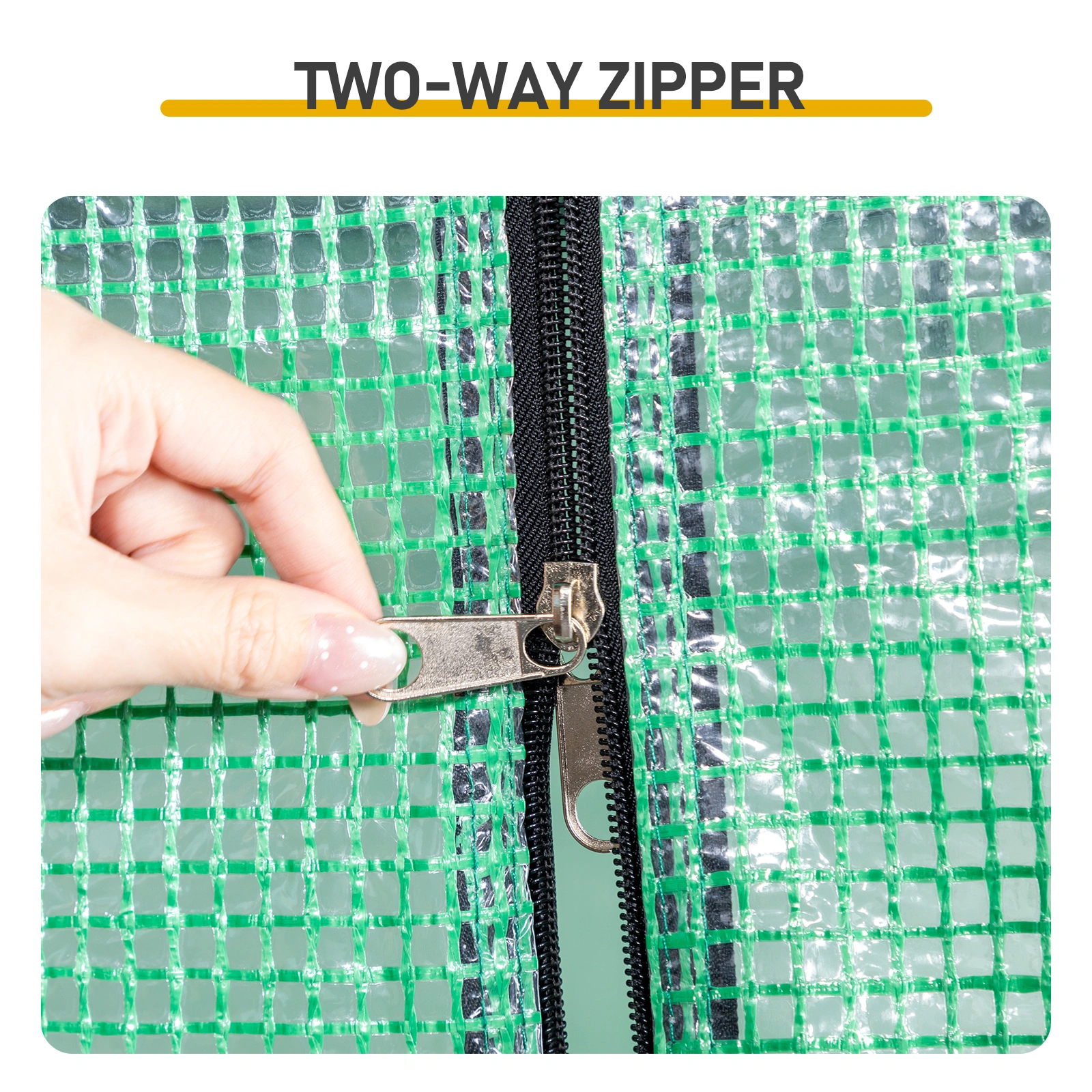 8x12ft Green Foldable Greenhouse, PE Mesh Cover with Plastic Coated Iron Pipe Frame view 7