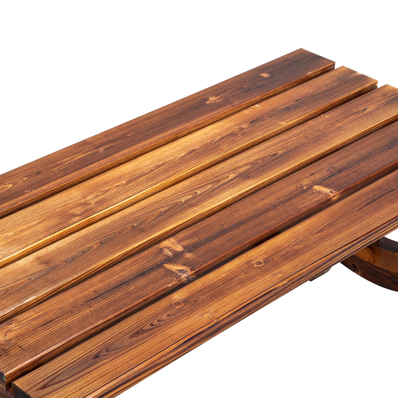 2-Person Rustic Garden Bench, Outdoor Wagon Wheel Porch Bench for Backyard Patio, Brown view 17