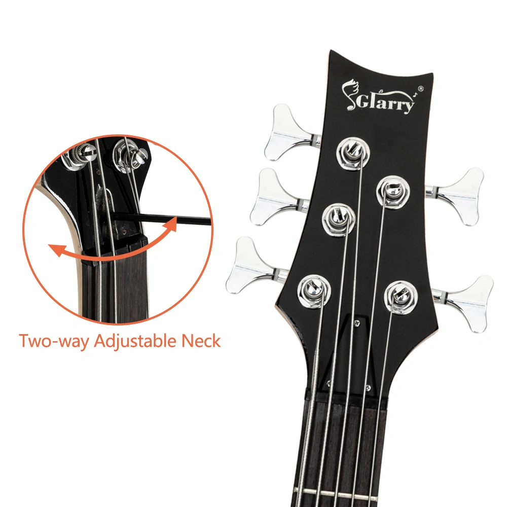 GIB 5 String Bass Guitar Bag Strap Pick Connector Wrench Tool Accessory Kit Black view 19