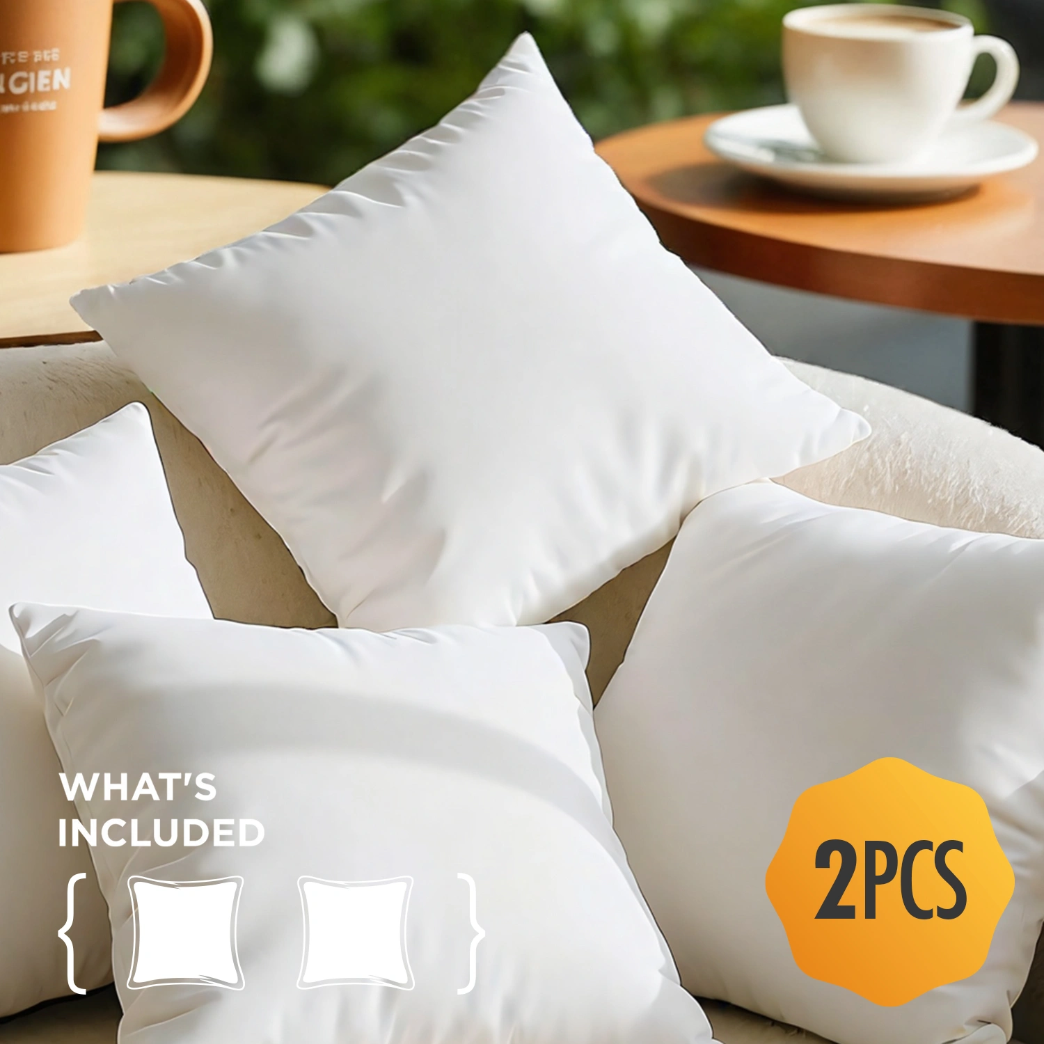 2-Pack 22 Inch Pillow Inserts Large Bed Pillows Soft Polyester Fiber Full Size Pillow Form