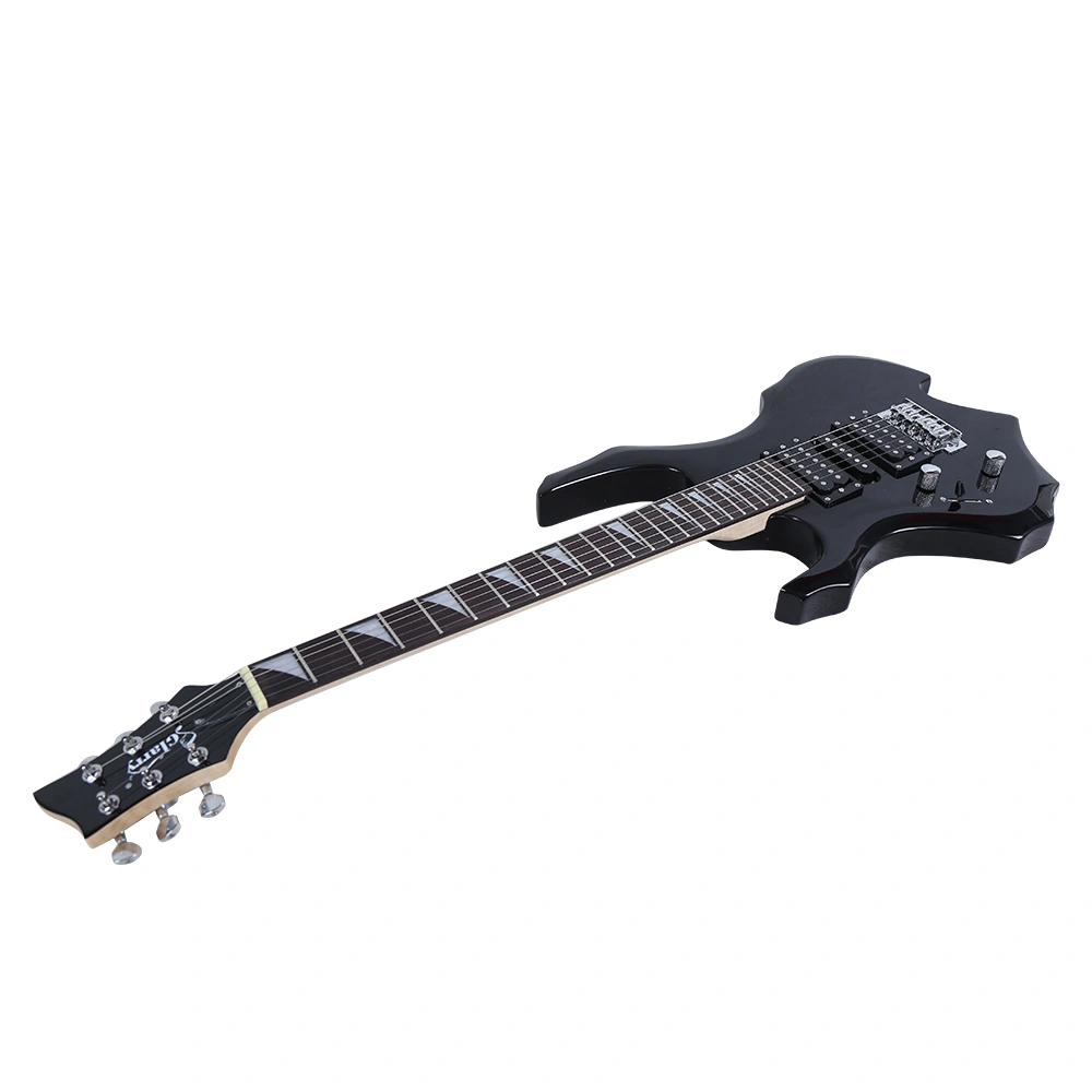 Left-Handed Electric Guitar Flame Black HSH Pickup Bundle with Strap Picks Cable Wrench view 6