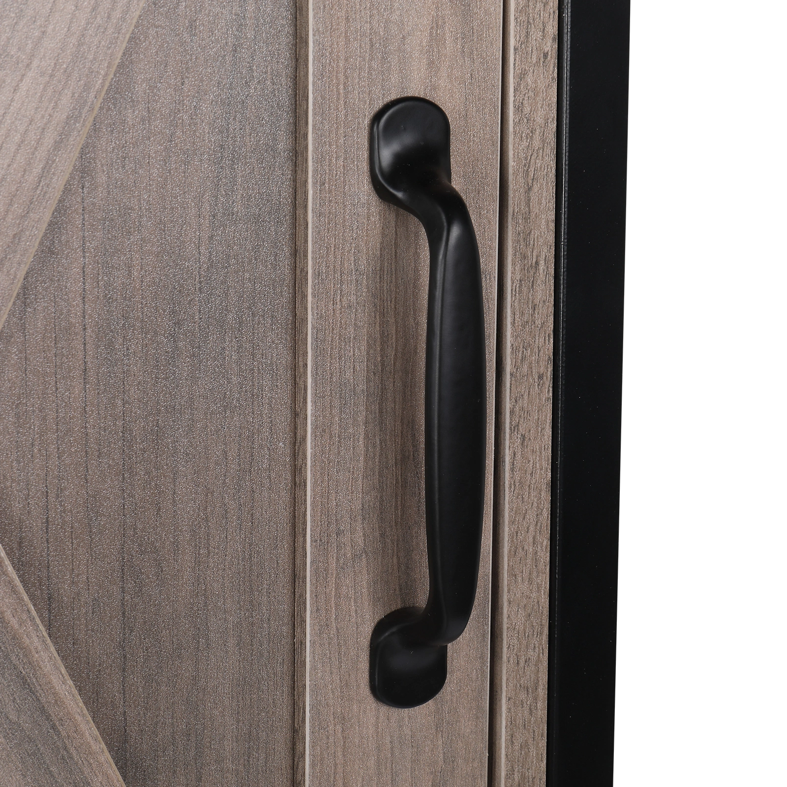 Retro MDF Bathroom Cabinet with Iron Frame Sliding Door - Three-Layer Storage Rack view 13