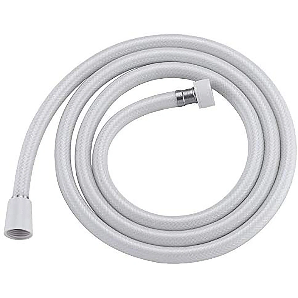 59" PVC Shower Hose Extra Long White Flexible Anti-Kink Handheld Shower Hose with Brass Spring Inner Core