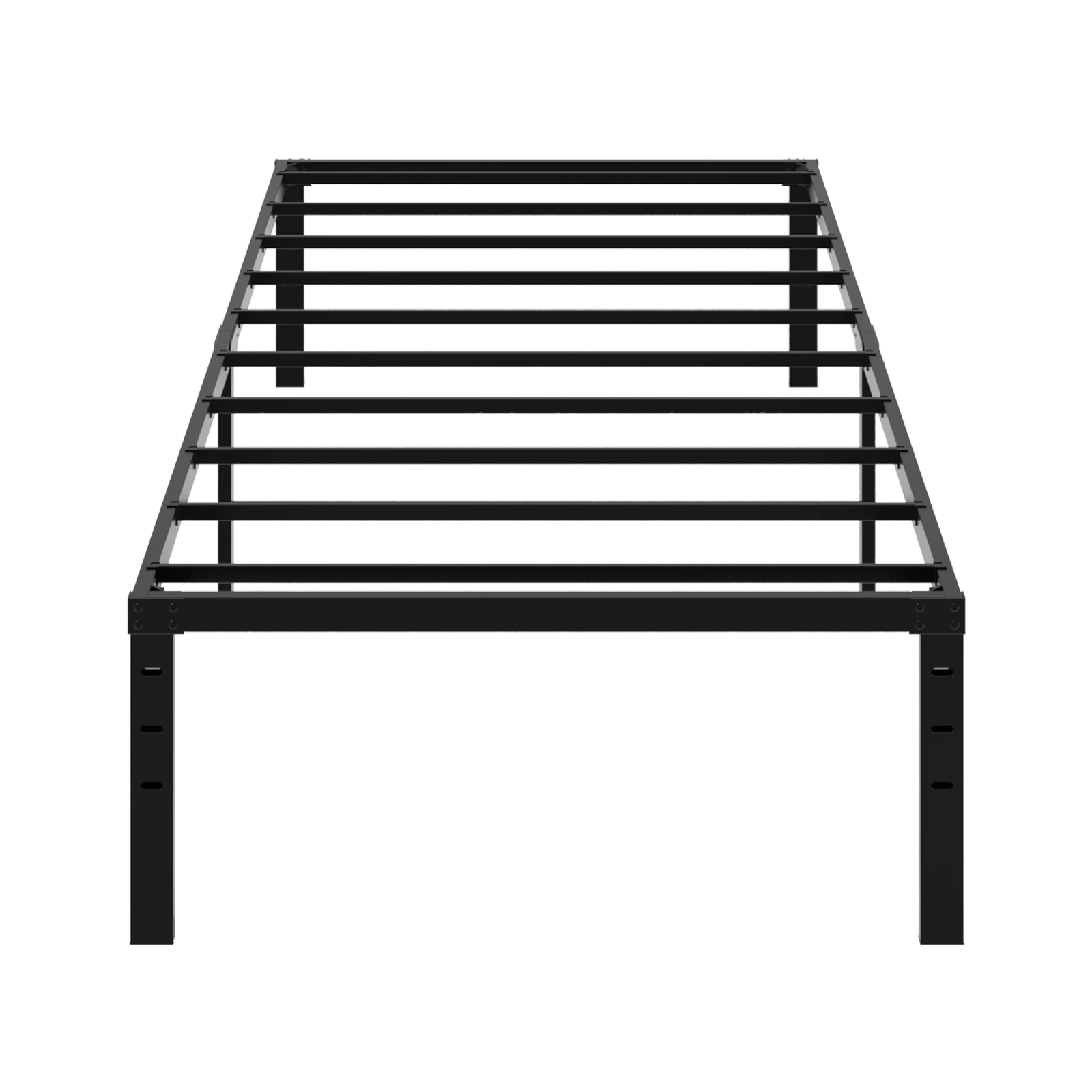 Black Twin Size Metal Platform Bed Frame, 18" Bed Height, Simple Sturdy Design, No Box Spring Needed view 2