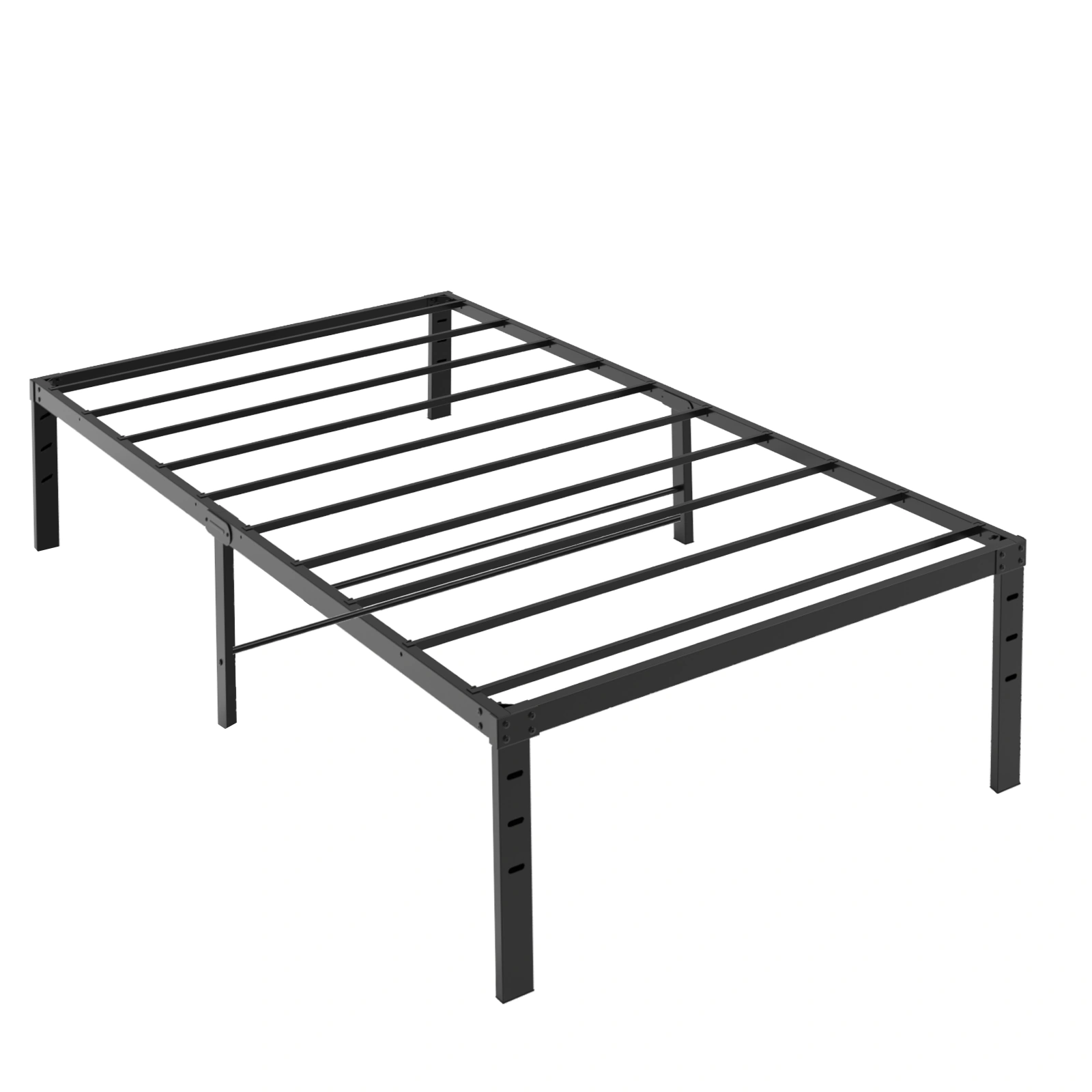 Black Twin Size Metal Platform Bed Frame, 18" Bed Height, Simple Sturdy Design, No Box Spring Needed view 3