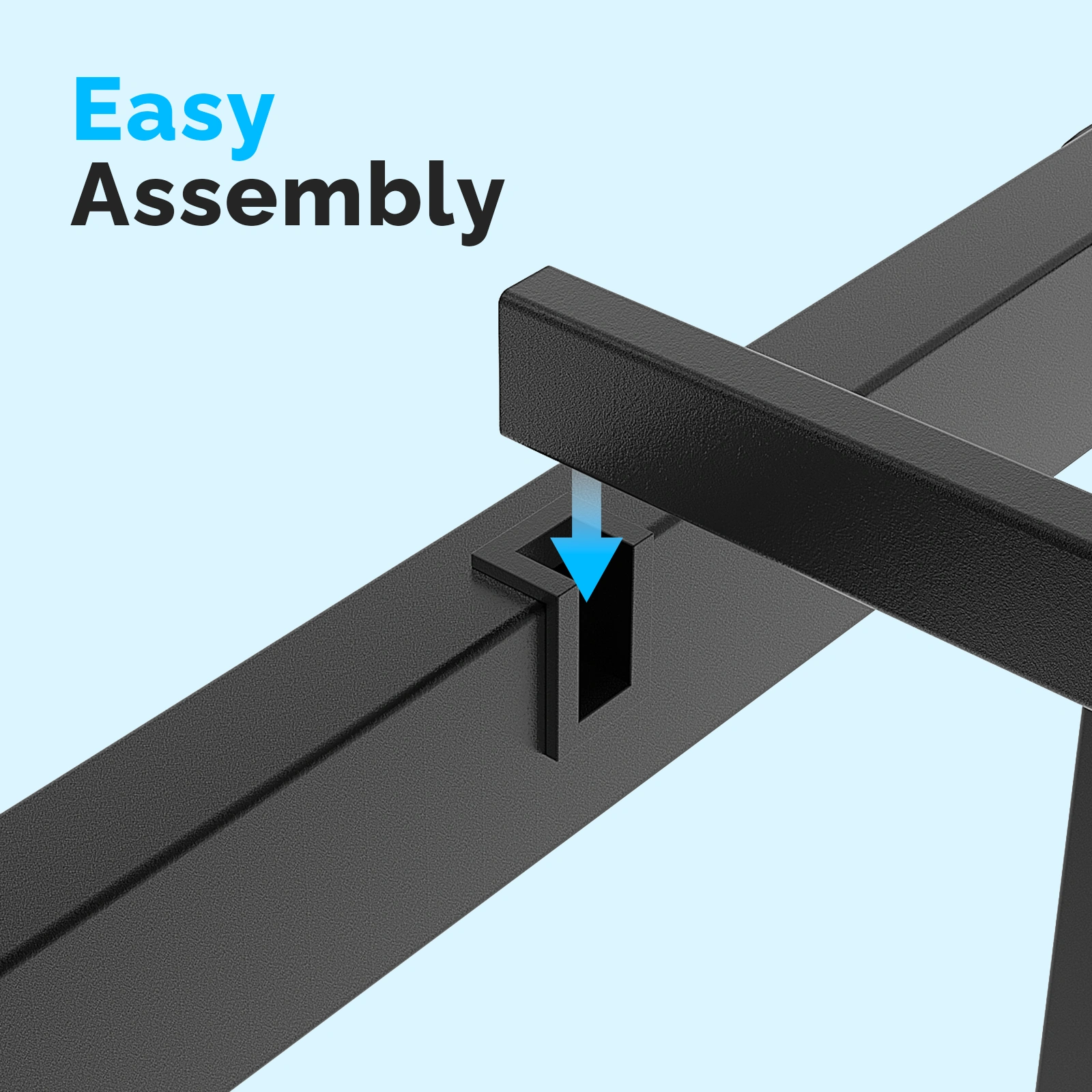 Black Twin Size Metal Platform Bed Frame, 18" Bed Height, Simple Sturdy Design, No Box Spring Needed view 4