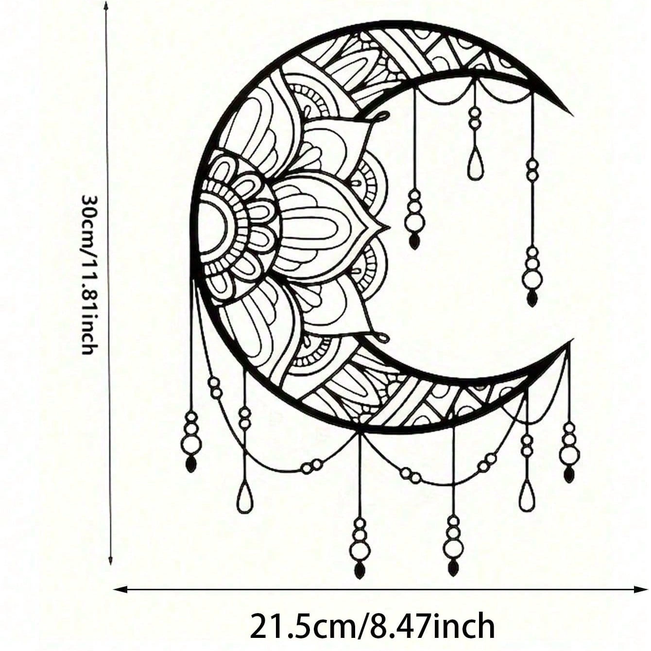 CIFbuy Mandala Moon Iron Wall Hanging Art, Boho Yoga Meditation Room Decor, Mountain Sun Metal Wall Art view 3