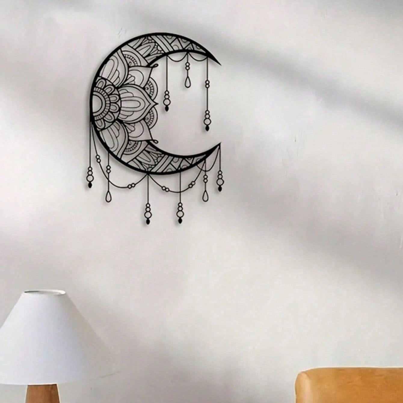 CIFbuy Mandala Moon Iron Wall Hanging Art, Boho Yoga Meditation Room Decor, Mountain Sun Metal Wall Art view 6