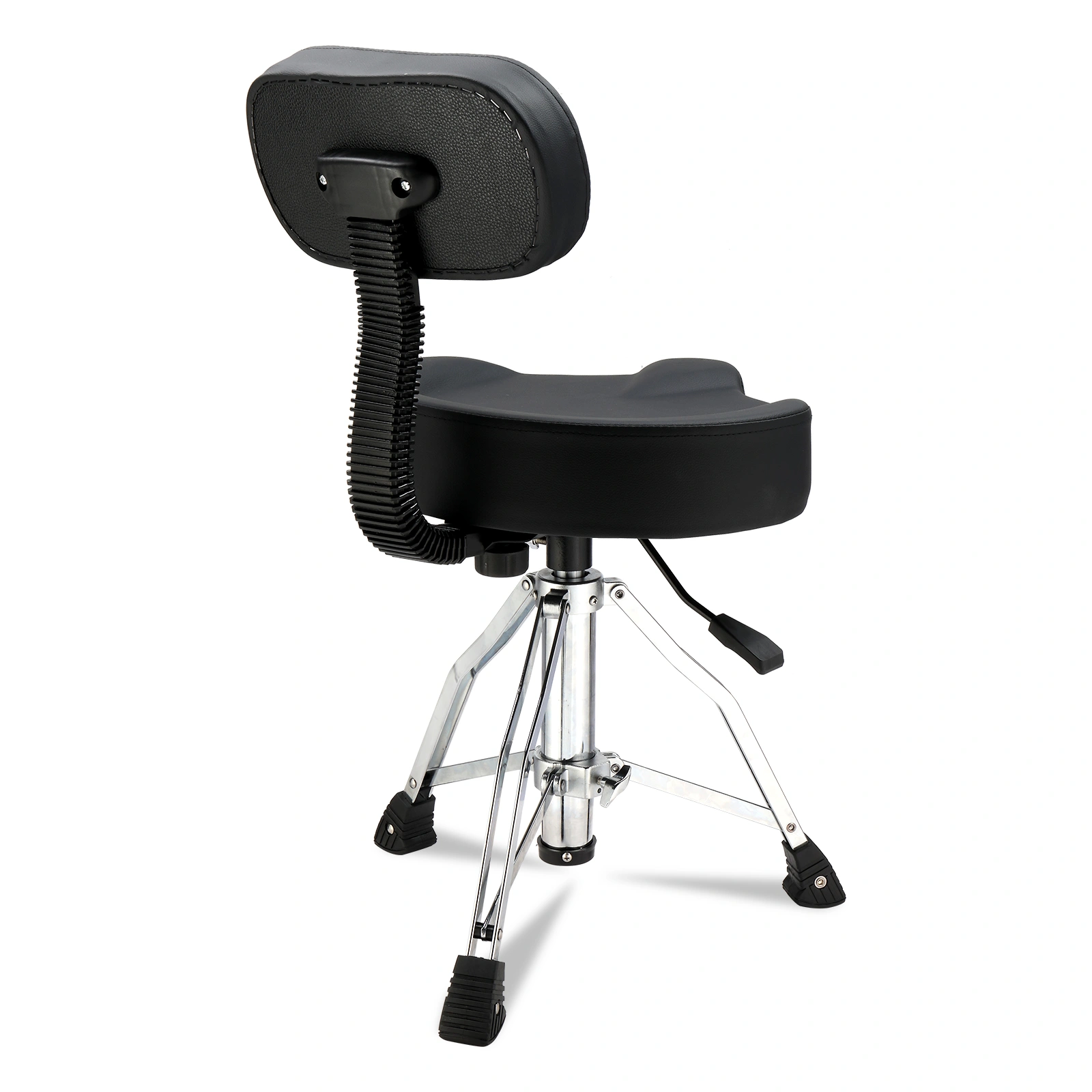Hydraulic Drum Throne with Backrest Adjustable Height Heavy Duty Saddle Drum Stool Saddle Seat for Drummers Black