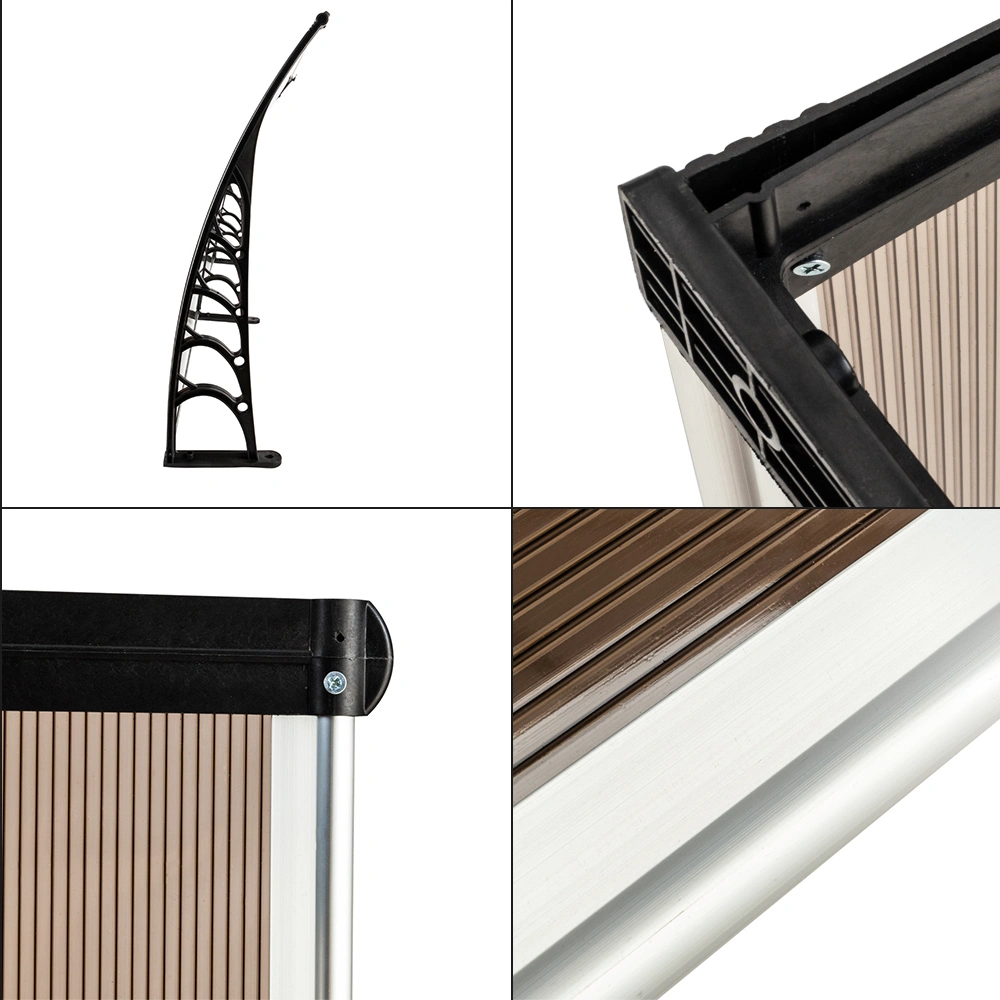 HT-300 x 100 Door & Window Rain Cover Eaves Protector, Brown Board with Black Holder, Household Weather Shield view 17