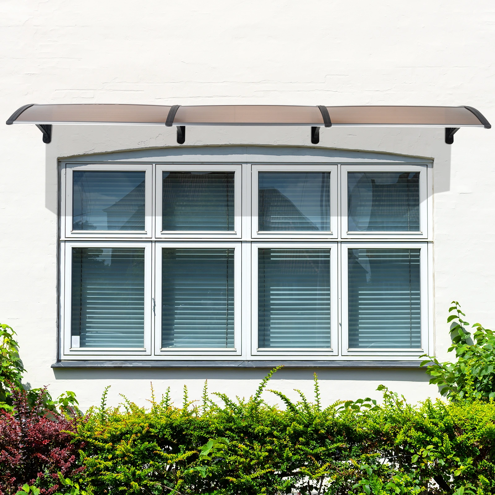 HT-300 x 100 Door & Window Rain Cover Eaves Protector, Brown Board with Black Holder, Household Weather Shield view 23