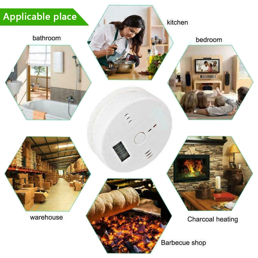 LCD Display CO Carbon Monoxide Gas Detector Alarm, Home Safety Indoor Air Quality Monitor view 9