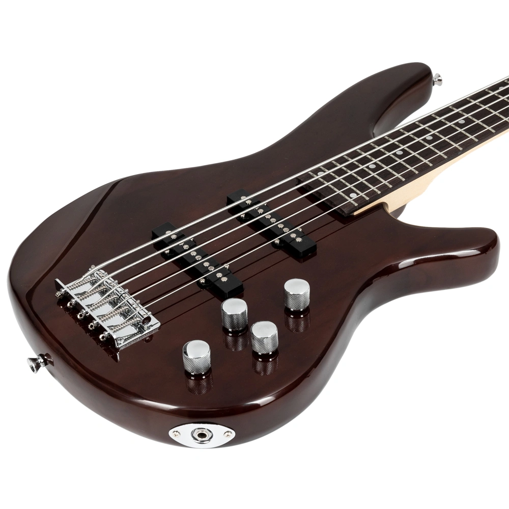 5-String Electric Bass Guitar Full Size Earth Brown Finish Includes Bag Strap Pick Connector Wrench Tool view 11