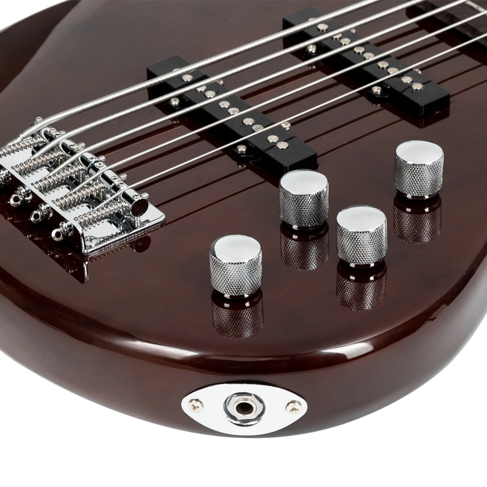 5-String Electric Bass Guitar Full Size Earth Brown Finish Includes Bag Strap Pick Connector Wrench Tool view 20