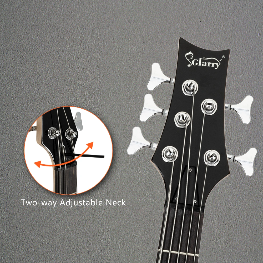 5-String Electric Bass Guitar Full Size Earth Brown Finish Includes Bag Strap Pick Connector Wrench Tool view 21