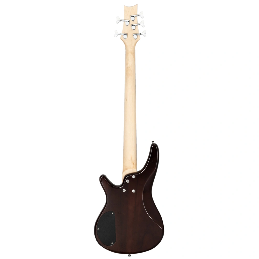 5-String Electric Bass Guitar Full Size Earth Brown Finish Includes Bag Strap Pick Connector Wrench Tool view 5